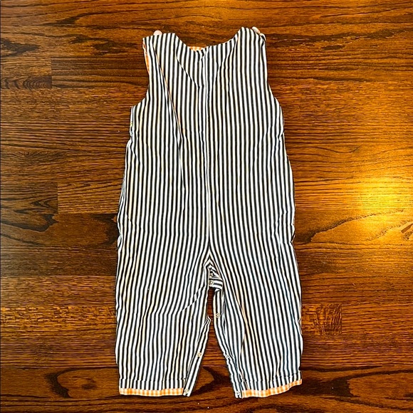 Black and White Overalls Classic Bib Scarecrow and Pumpkin Front - Picture 5 of 5